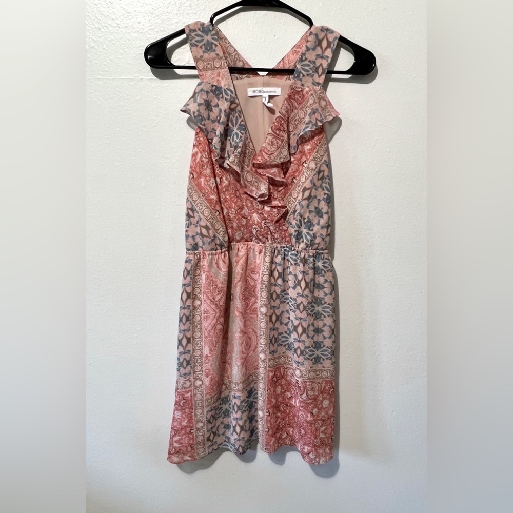 BCBGeneration Pastel Pink Paisley Mini Dress - Small - Picture 2 of 6